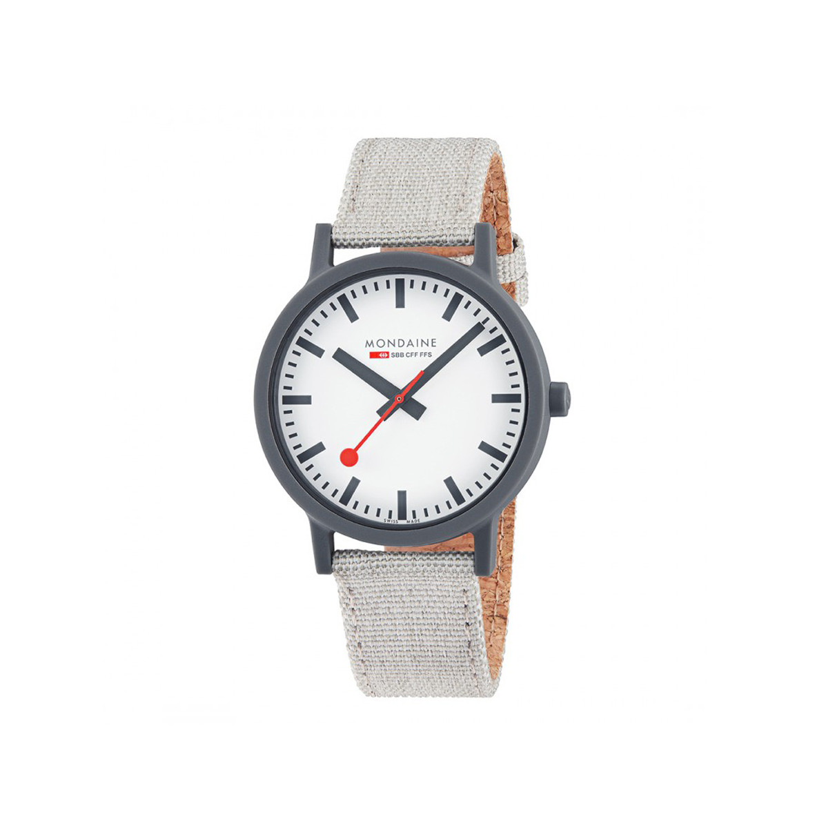 MONDAINE ESSENCE WHITE CANVAS STRAP