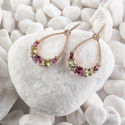GOLD DIAMONDS AND COLORS STONES EARRING