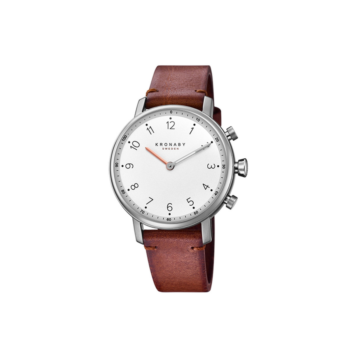 KRONABY NORD SILVER BROWN STRAP