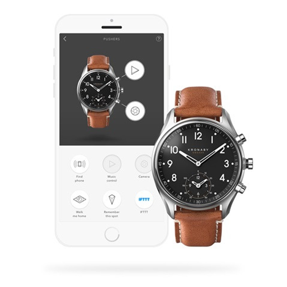 KRONABY APEX BLACK BROWN STRAP