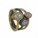 ANILLO TRIPLE DE ORO Y DIAMANTES