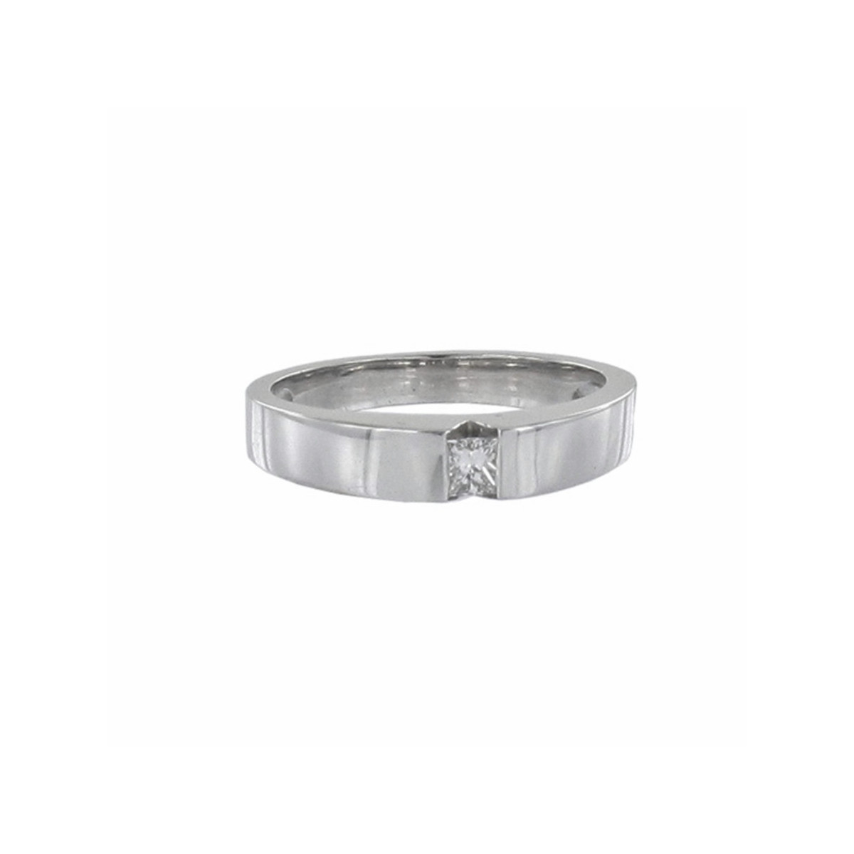 SOLITARIO ORO BLANCO 18K CON DIAMANTE PRINCESA 0,13 CT