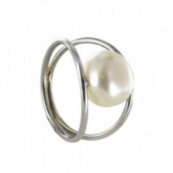 WHITE GOLD RING WITH BAROQUE PEARL