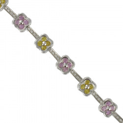 PULSERA ORO ZAFIROS Y DIAMANTES