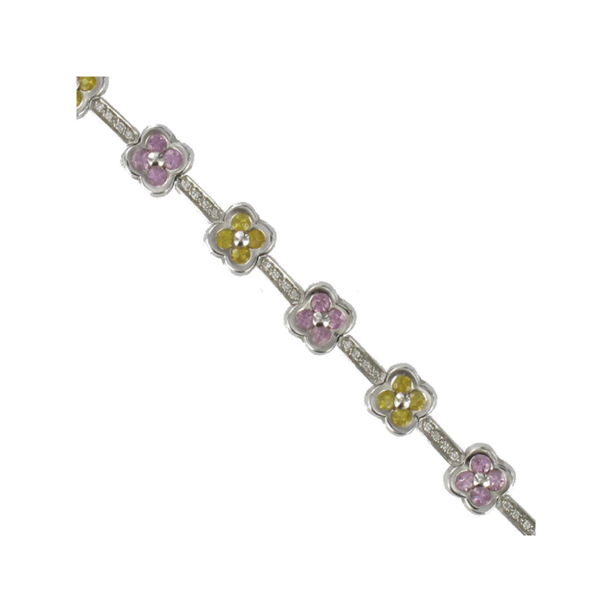 PULSERA ORO ZAFIROS Y DIAMANTES