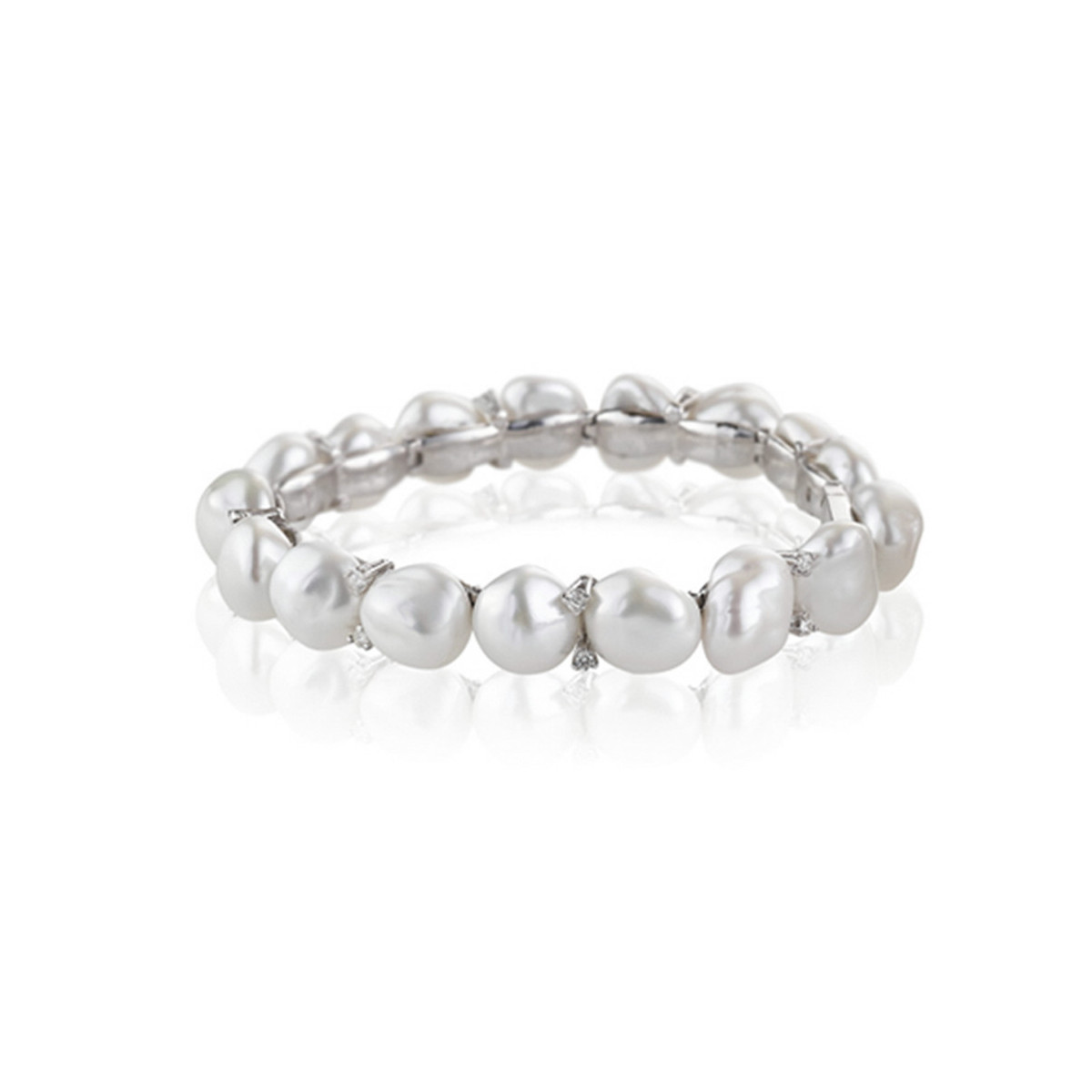 BRAÇALET OR PERLES I DIAMANTS