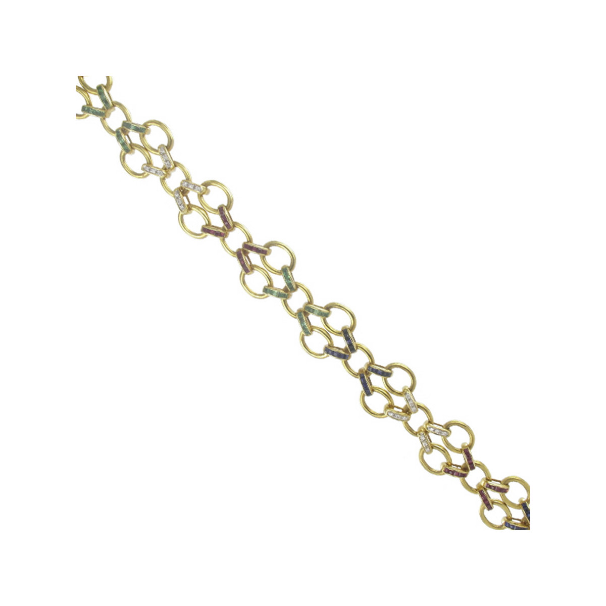 GOLD COLOR STONES AND DIAMONDS BRACELET