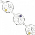 PULSERA PLATA PIEDRAS COLOR