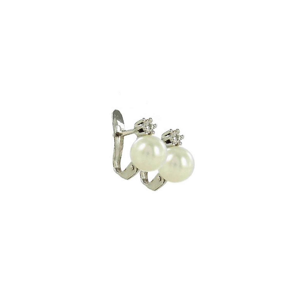 PENDIENTES ORO PERLA Y DIAMANTE