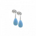 PENDIENTES ORO DIAMANTES Y TURQUESAS