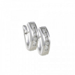 WHITE GOLD EARRINGS 10 DIAMONDS