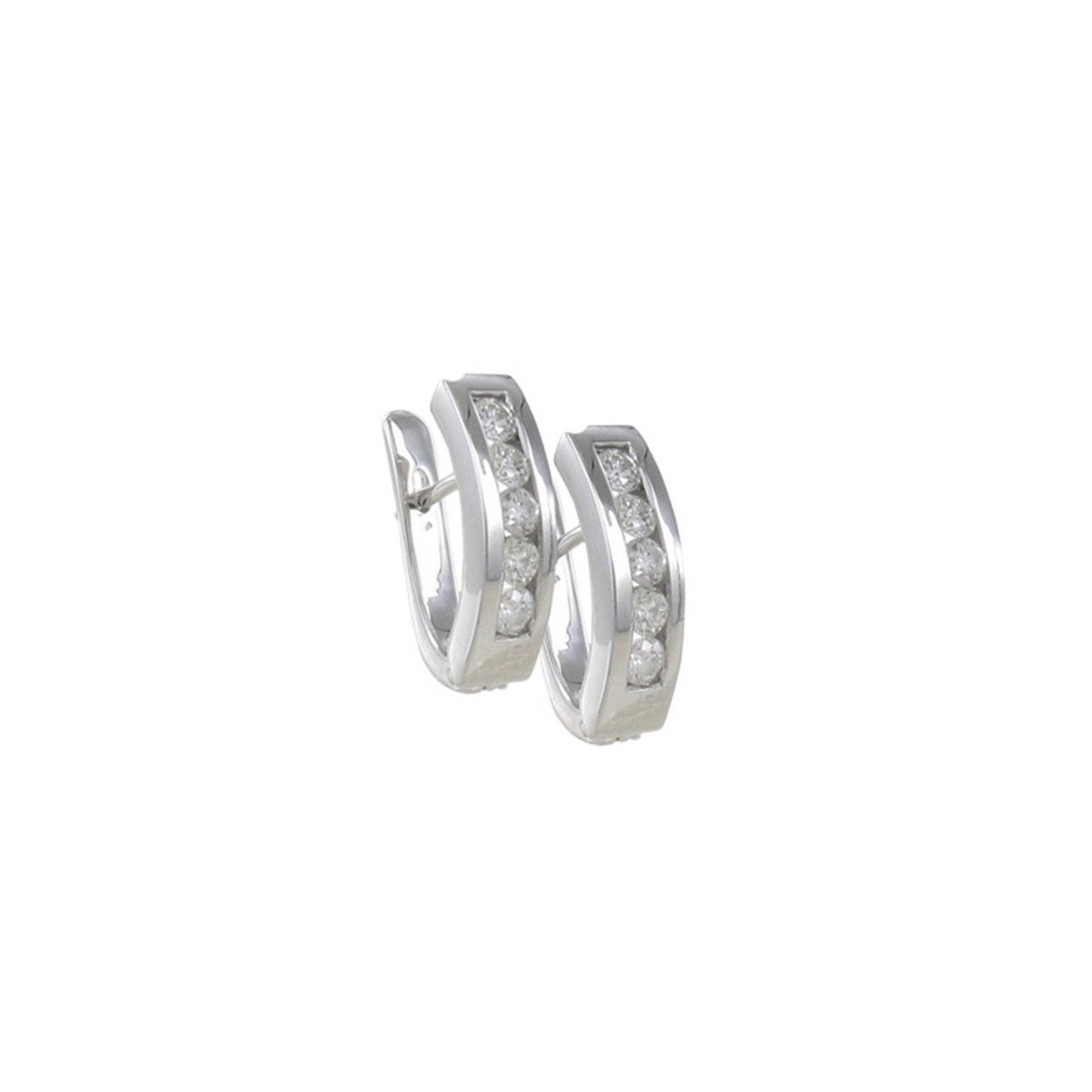 WHITE GOLD EARRINGS 10 DIAMONDS