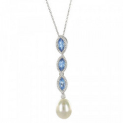 WHITE GOLD DIAMOND TOPAZ AND DIAMOND NECKLACE