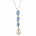 WHITE GOLD DIAMOND TOPAZ AND DIAMOND NECKLACE