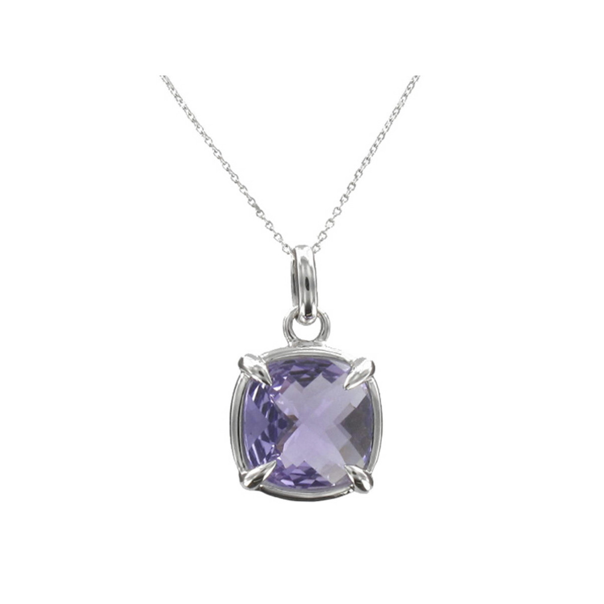 WHITE GOLD AMETHYST NECKLACE