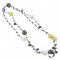 COLOR PEARLS AND SILVER NECKLACE