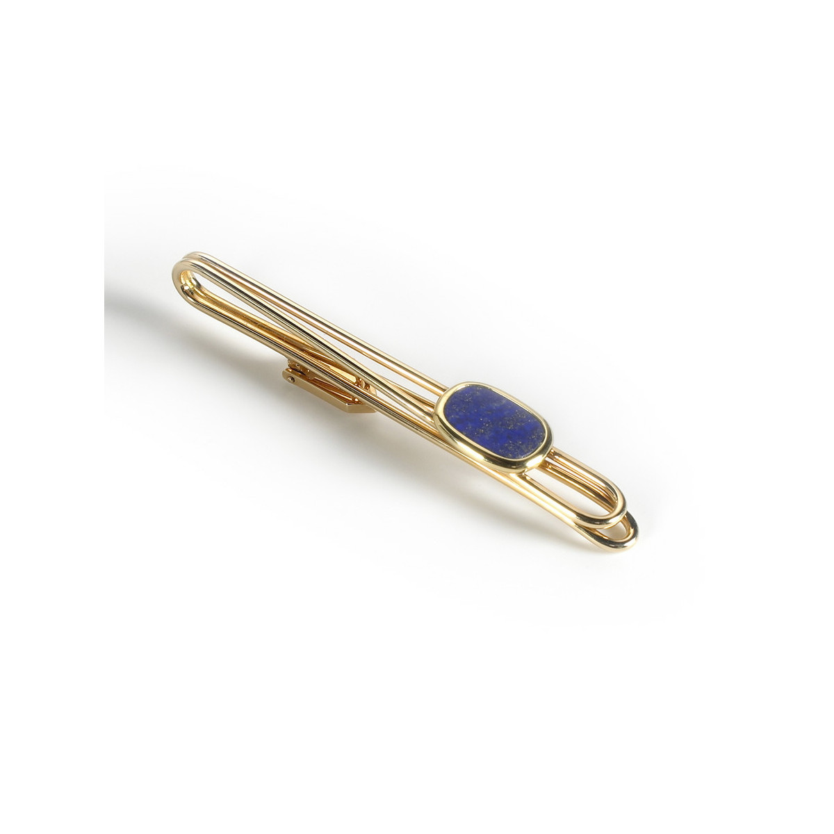 GOLD TIE PIN WITH LAPISLAZULI