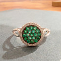 DESIGN RING WITH EMERALDS AND DIAMONDS
