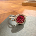 ANILLO ORO RUBIS Y BISEL CON DIAMANTES