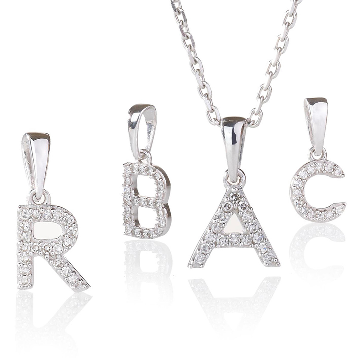 Letras En Oro Blanco Con Diamantes Zapata Joyeros