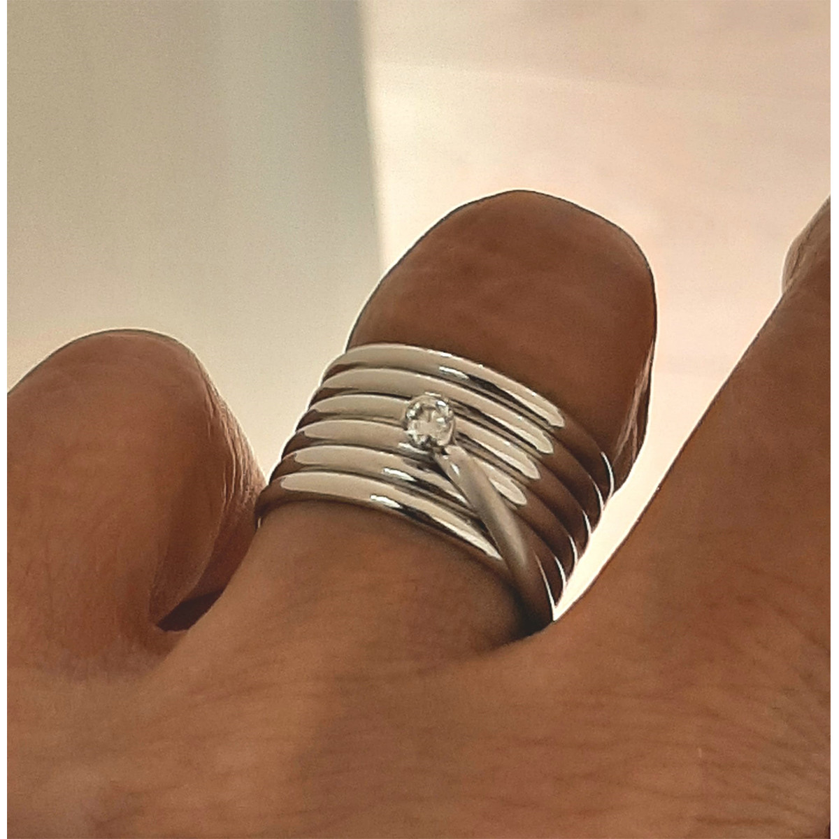 WHITE GOLD WIDE RING