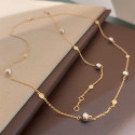 COLLAR CORTO 2 OROS CON 5 DIAMANTES