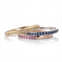 18 KTES GOLD 15 SAPPHIRES RING