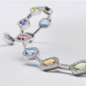 GOLD DIAMONDS AND COLORS STONES BRAZALET