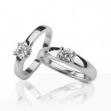 SOLITARIO ORO BLANCO 18K CON DIAMANTE 0,20 CT Y 4 GARRAS