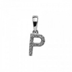 INITIAL PENDANT WHITE GOLD WITH 16 DIAMONDS
