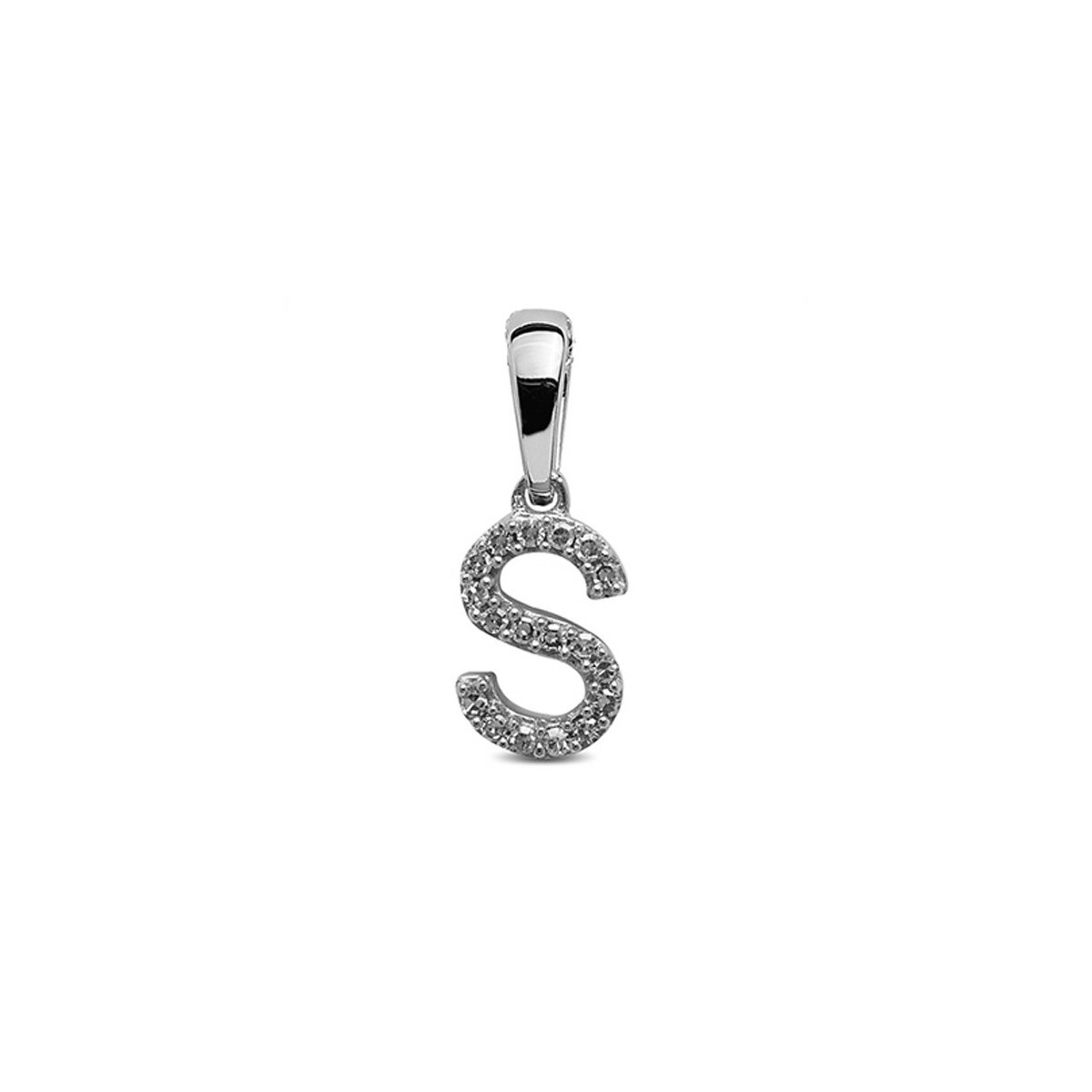 S INITIAL PENDANT WITH DIAMONDS 0.06 CARATS