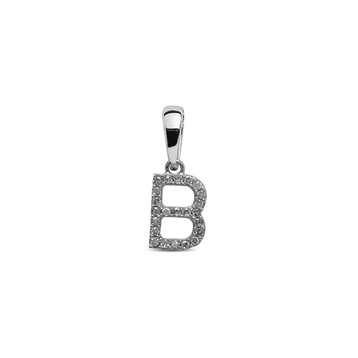 GOLD PENDANT INITIAL B WITH DIAMONDS
