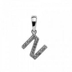 N INITIAL PENDANT IN WHITE GOLD AND DIAMONDS