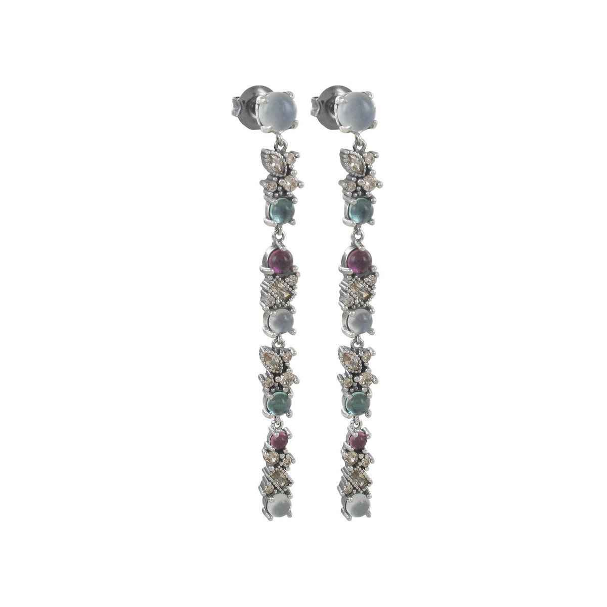LONG EARRINGS WITH DIFFERENT STONES
