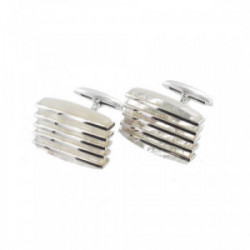 MOTHER OF PEARL CUFFLINK WITH WHITE GOLD LINES