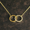 SHORT NECKLACE 2 RINGS YELLOW GOLD