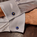 GOLD LAPIS LAZULI AND DIAMOND CUFFLINKS