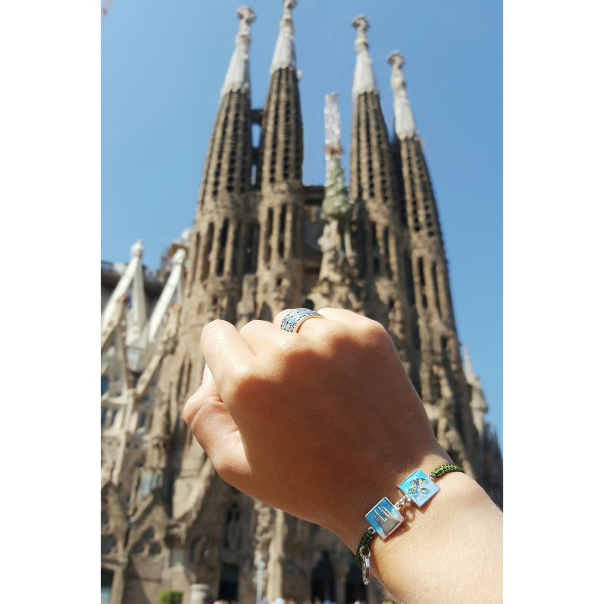 PULSERA MACRAME Y PLATA BARCELONA