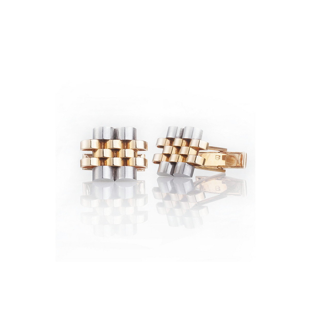 STEEL AND GOLD CUFFLINKS