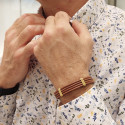 GOLD AND LEATHER BRACELET