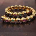 PULSERA ORO CON CHATONES DE PIEDRAS DE COLOR