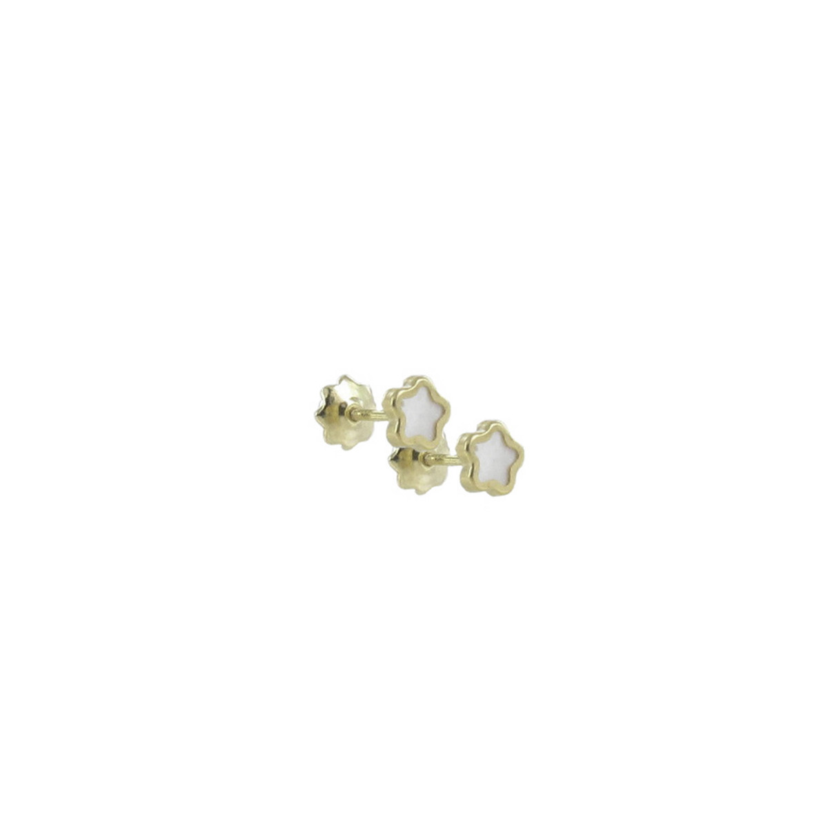 LITTLE MOTHER OF PEARL AND GOLD BABY EARRING