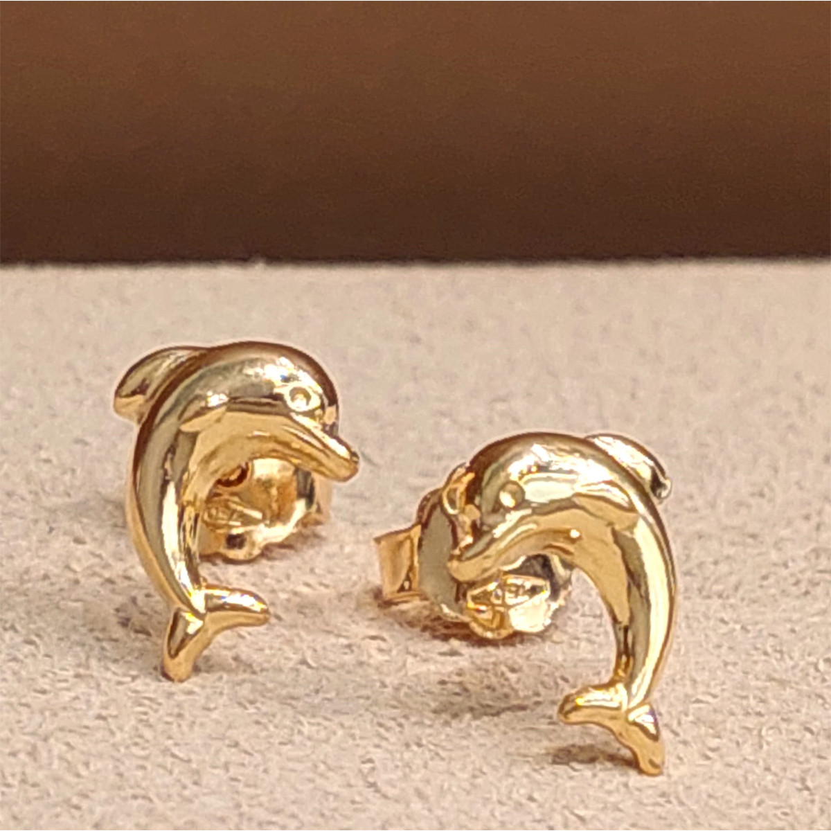 GOLD DOLPHIN GIRL EARRING