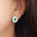 GOLD DIAMONDS AND EMERALD EARRING