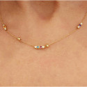 GOLD NECKLACE DIAMONDS AND NATURAL STONES