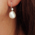 GOLD PEARL AND DIAMONDS EARRINGS