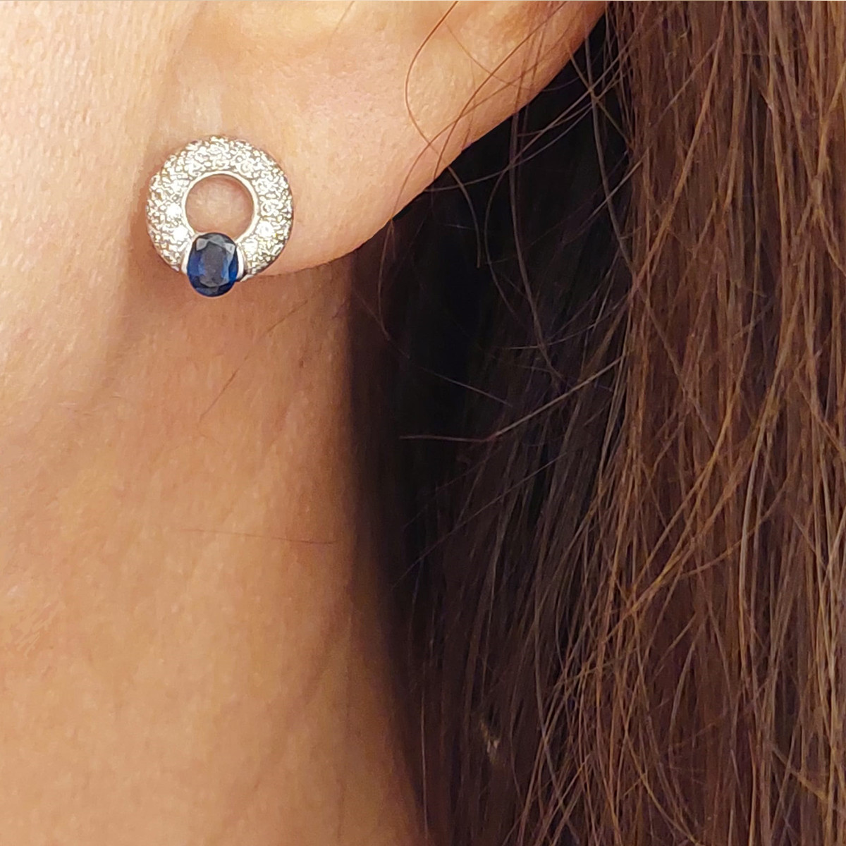 SAPPHIRE BRILLANT GOLD EARRING