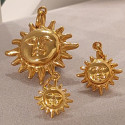 GOLD SUN WITH FACE PENDANT