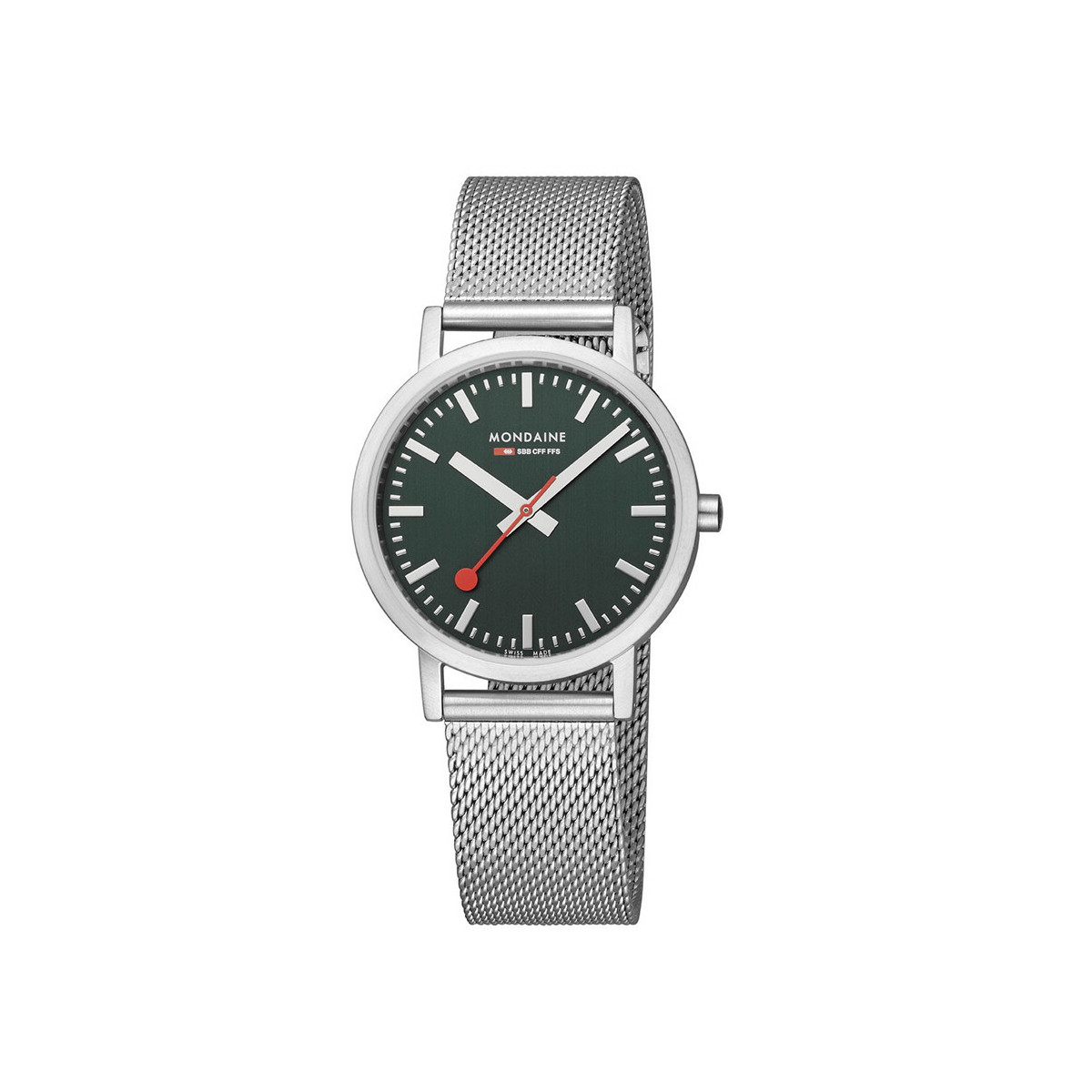 MONDAINE CLASSIC VERDE BOSQUE 36 MM MALLA MILANESA