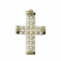 PEARL CROSS WITH YELLOW GOLD